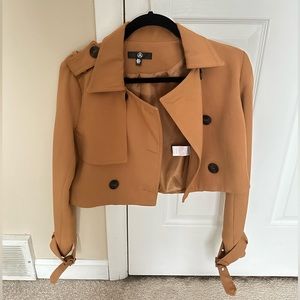 Misguided cropped trench style jacket